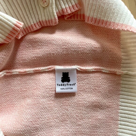 Teddy Fresh Women's Pastel Checkered Colorblock Cardigan size Medium - Picture 4 of 5